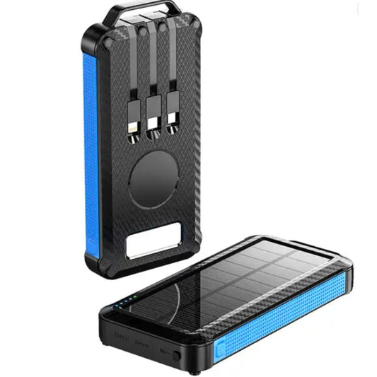 IP65 Waterproof Solar Power Bank with Wireless Charging & USB-C
